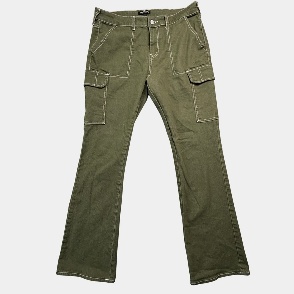 True Religion Mens Olive Green Contrast Stitch Cargo Pants Size 35in. x L31in.